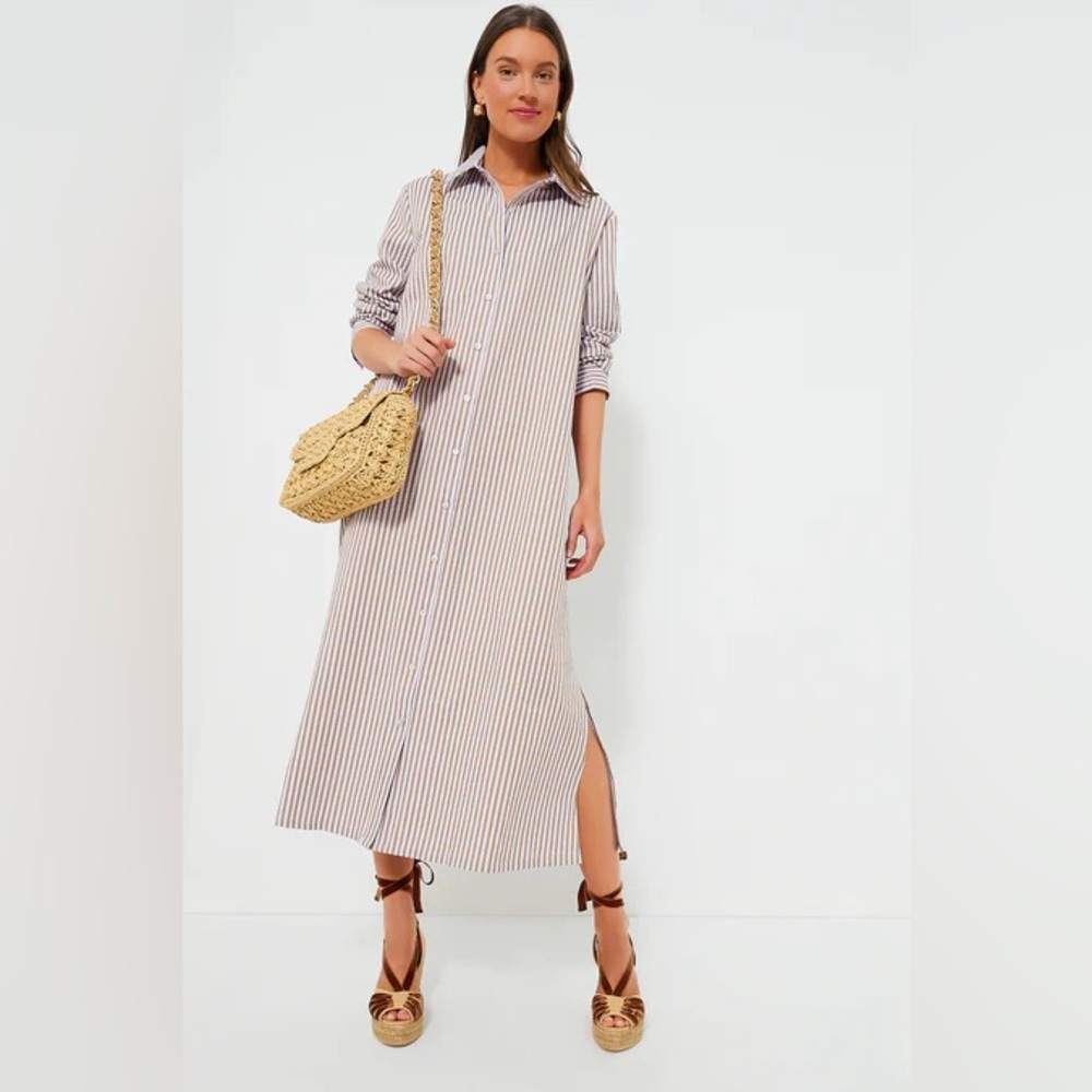 Tuckernuck | Pomander Place | Lilac Stripe Seersucker Griffin Dress | Med | NWT